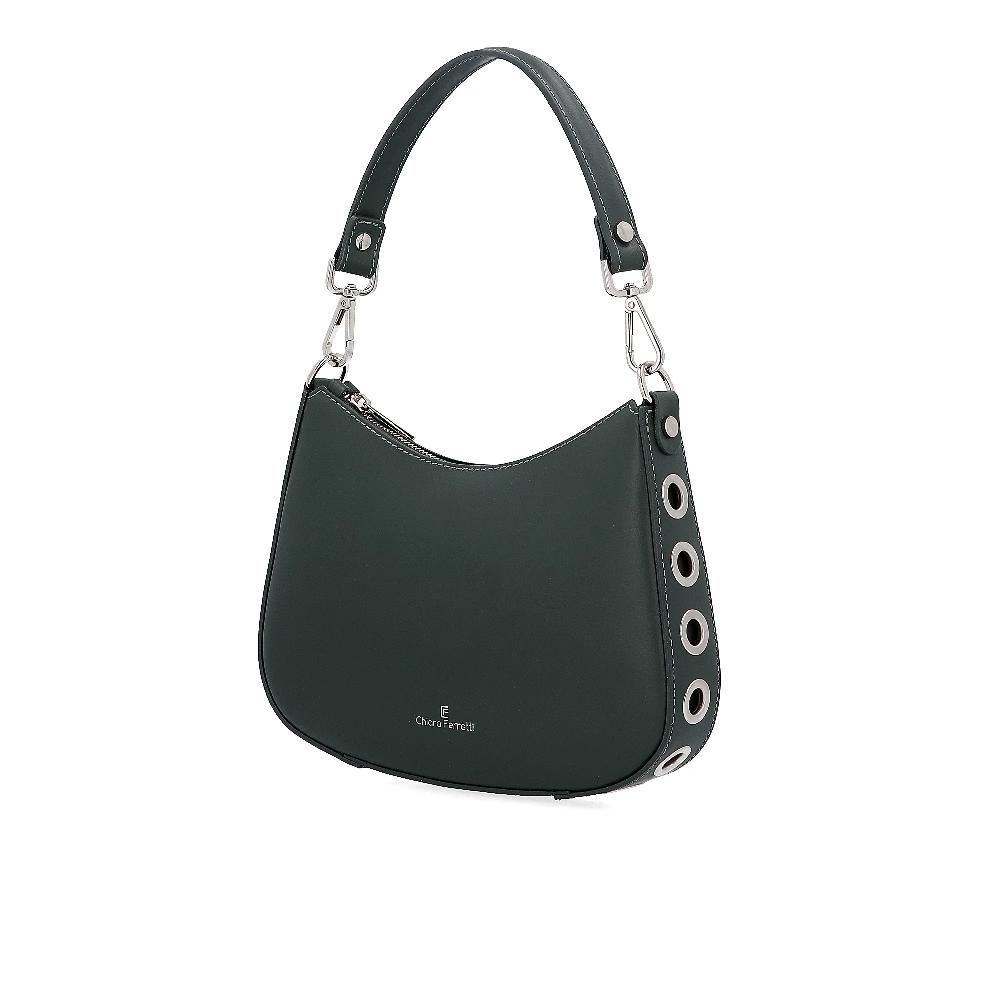 QVC Chiara Ferretti Borsa A Spalla In Pelle Con Tracolla Removibile