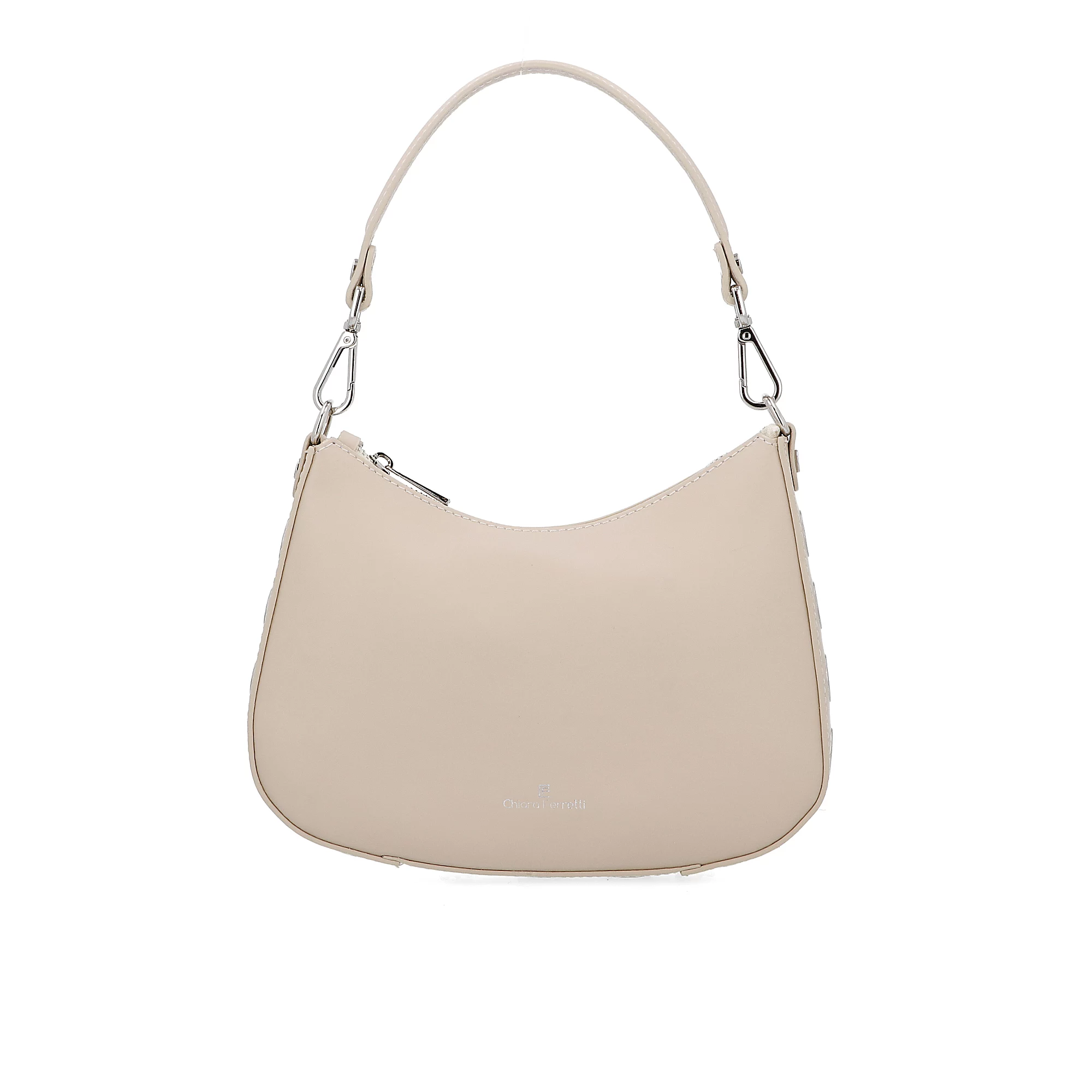 QVC Chiara Ferretti Borsa a spalla in pelle con tracolla removibile