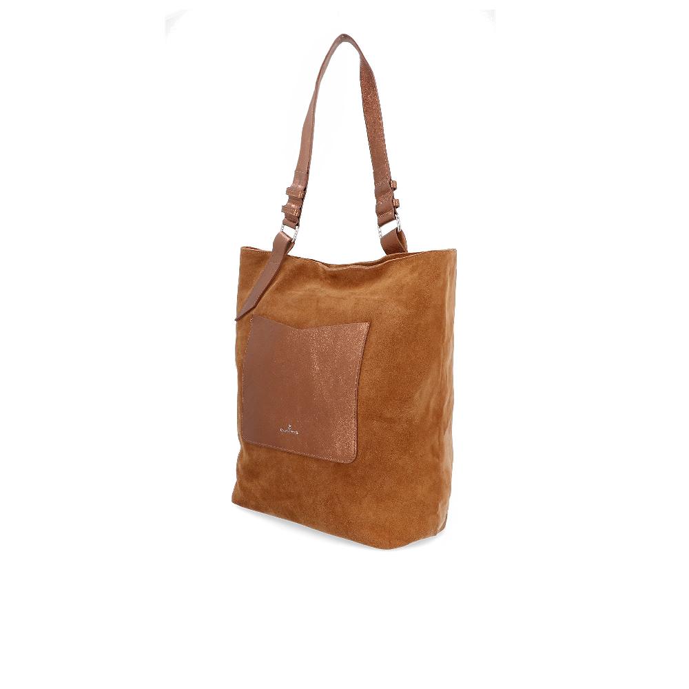 QVC Chiara Ferretti Borsa A Spalla In Pelle Scamosciata Con Tasca Laminata