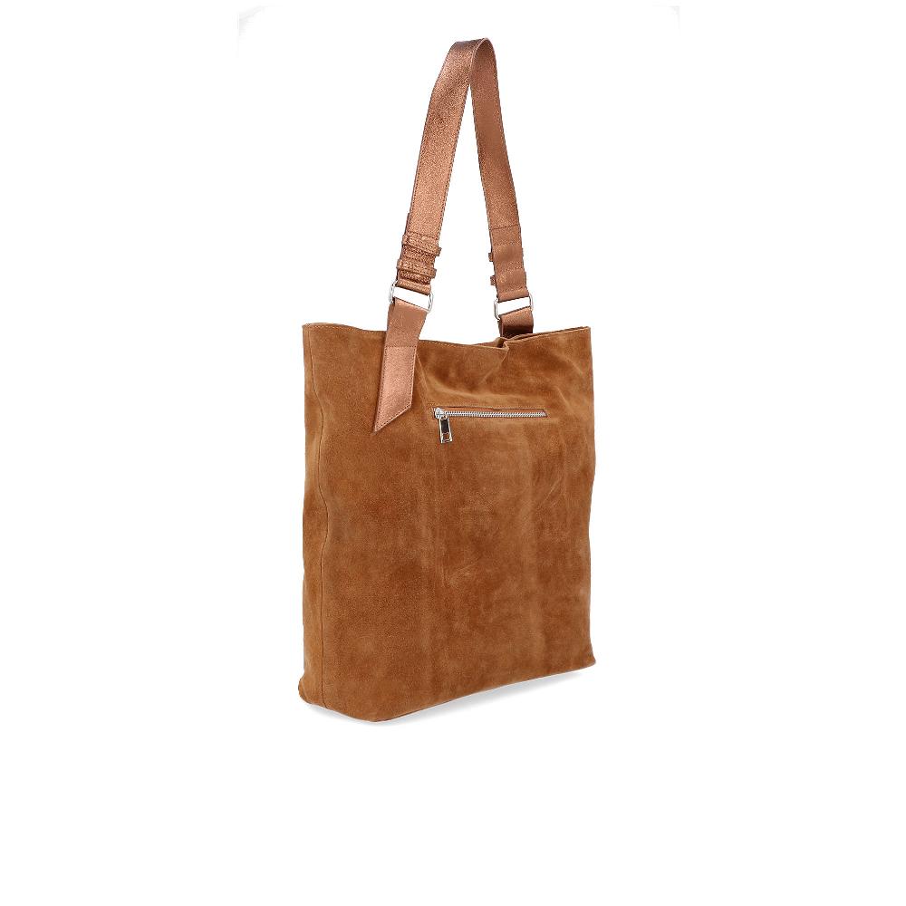 QVC Chiara Ferretti Borsa A Spalla In Pelle Scamosciata Con Tasca Laminata