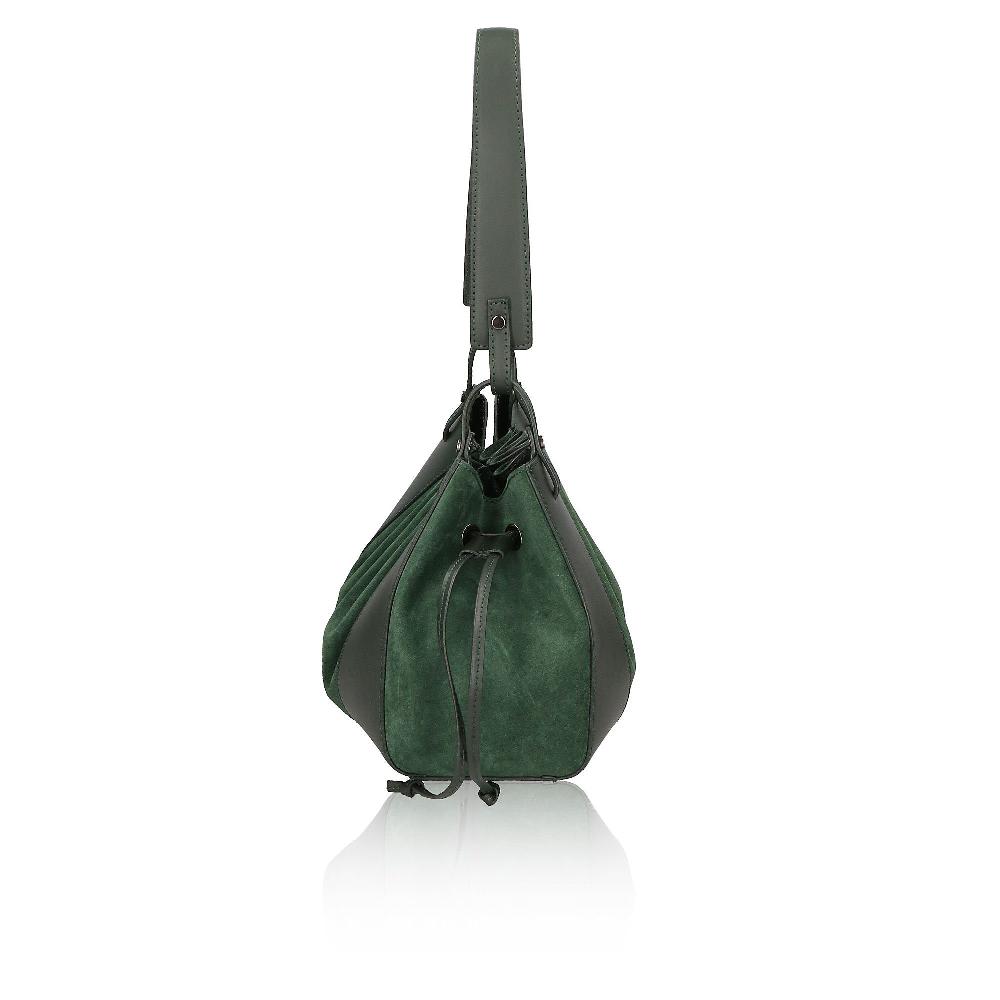 QVC Chiara Ferretti Borsa In Pelle Espandibile Con Inserti Scamosciati