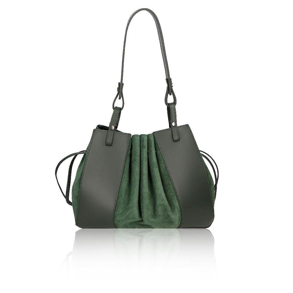 QVC Chiara Ferretti Borsa In Pelle Espandibile Con Inserti Scamosciati