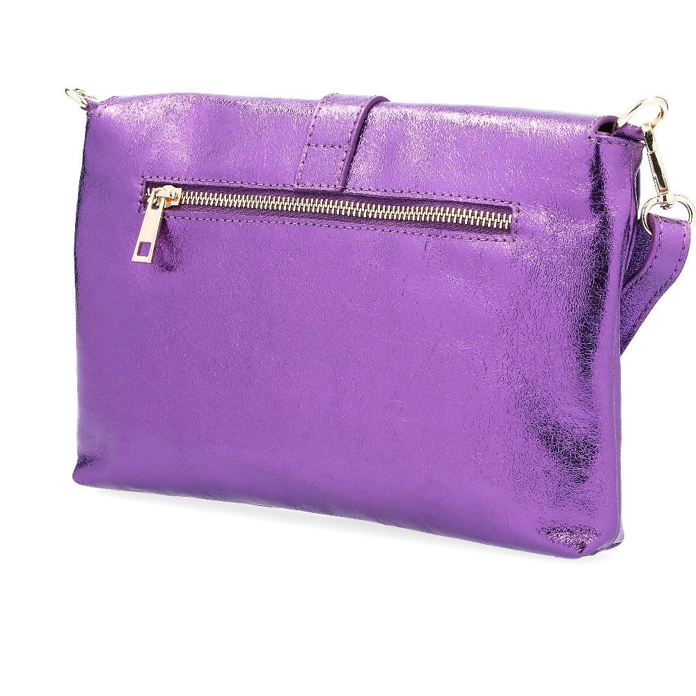 QVC Chiara Ferretti Pochette In Pelle Laminata Con Patta E Tracolla