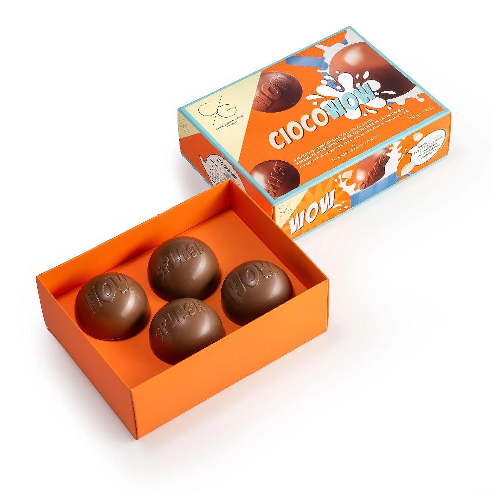 QVC Cioccolato Gourmet Ciocowow 4 sfere cioccolato al latte ripieno marshmallow