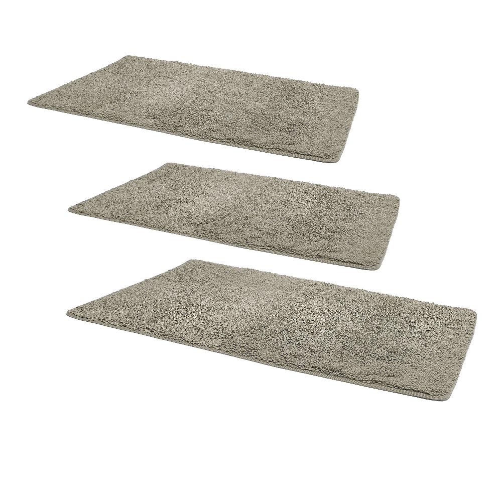 QVC COGAL Set 3 tappeti in cotone tinta unita per bagno e camera