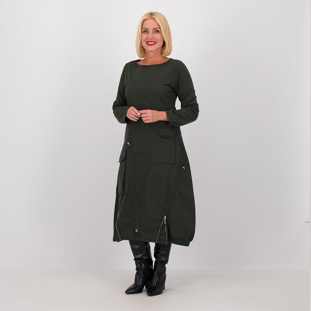 QVC Colour Lab Abito in gabardina di cotone stretch e felpa