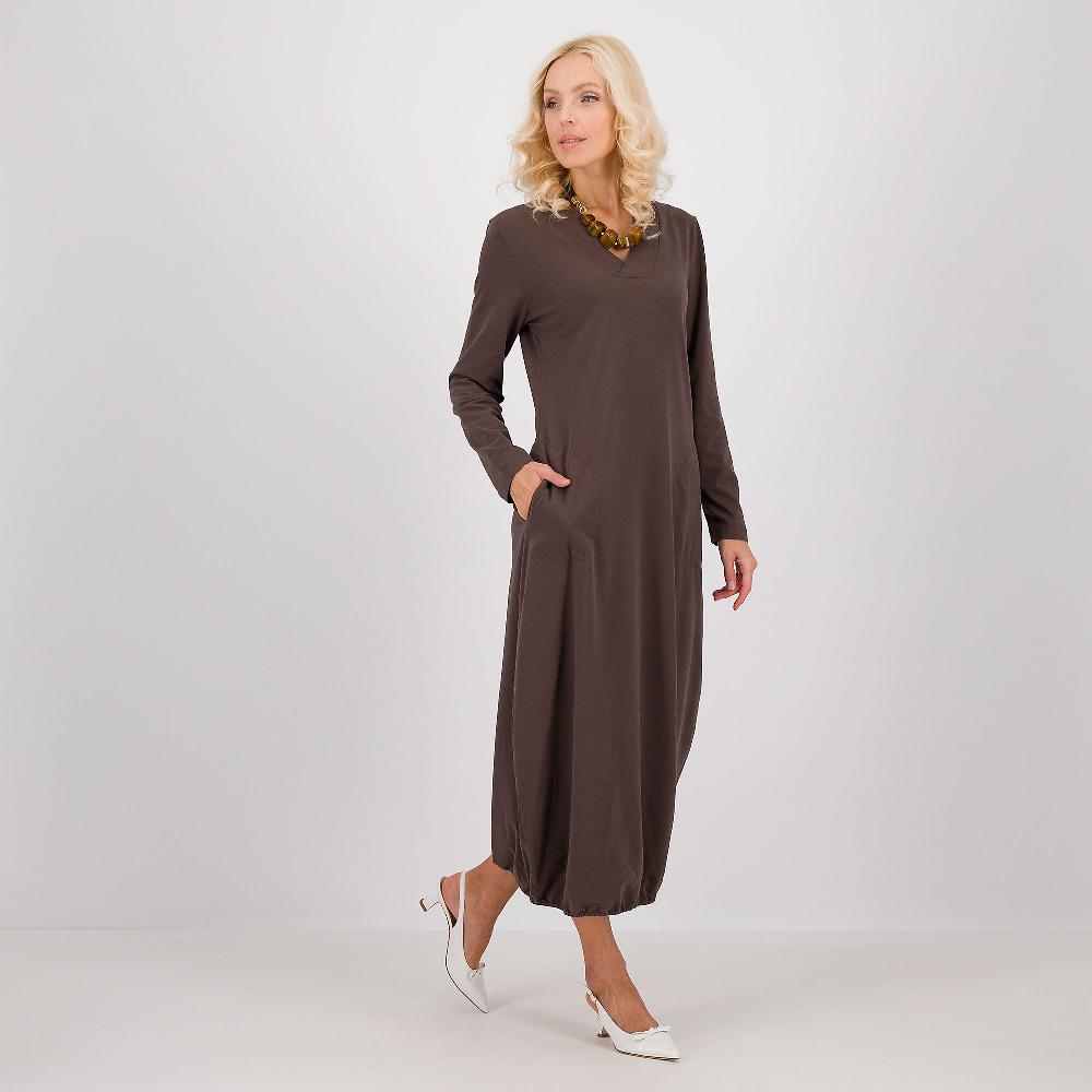 QVC Colour Lab Abito lungo in jersey di cotone stretch scollo a V