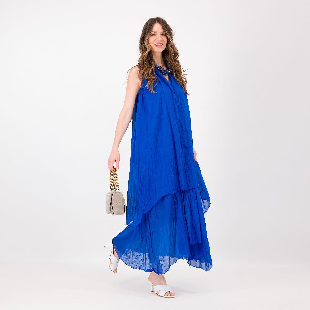 QVC Colour Lab Abito Lungo Smanicato In Mussola Di Cotone