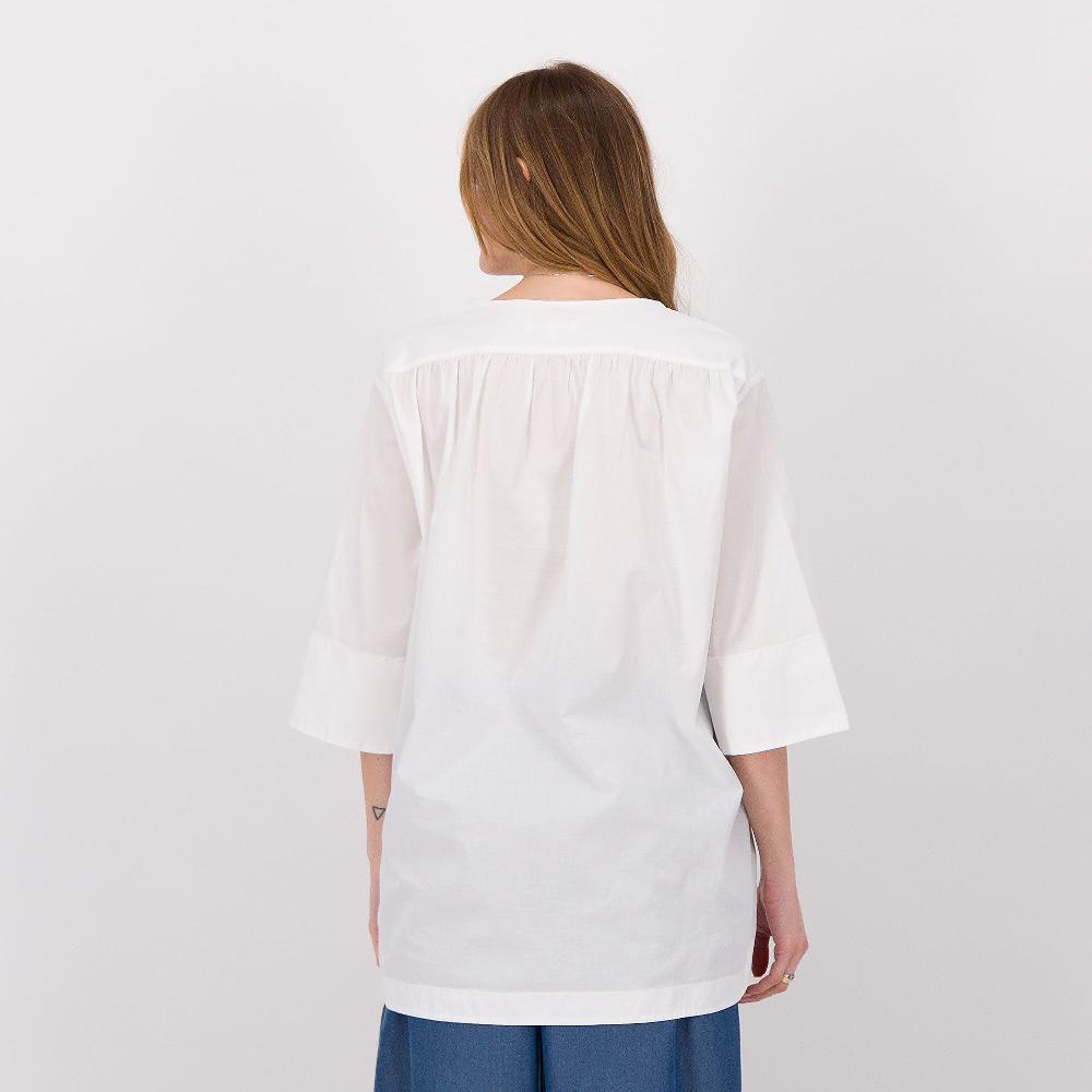QVC Colour Lab Blusa In Popeline Con Scollo A Goccia