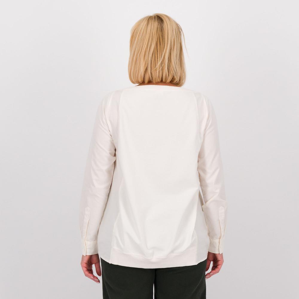 QVC Colour Lab Blusa In Tessuto Stretch E Popeline Di Cotone