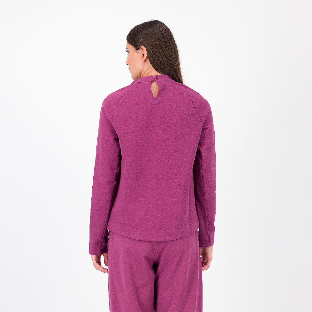 QVC Colour Lab Felpa Collo Cratere In Cotone Stretch Con Tagli