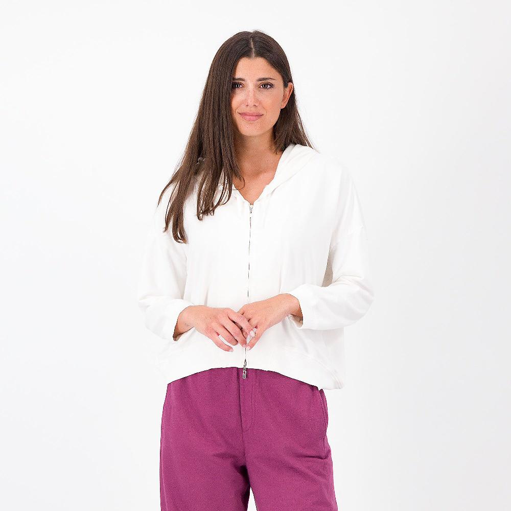 QVC Colour Lab Felpa in cotone stretch con cappuccio