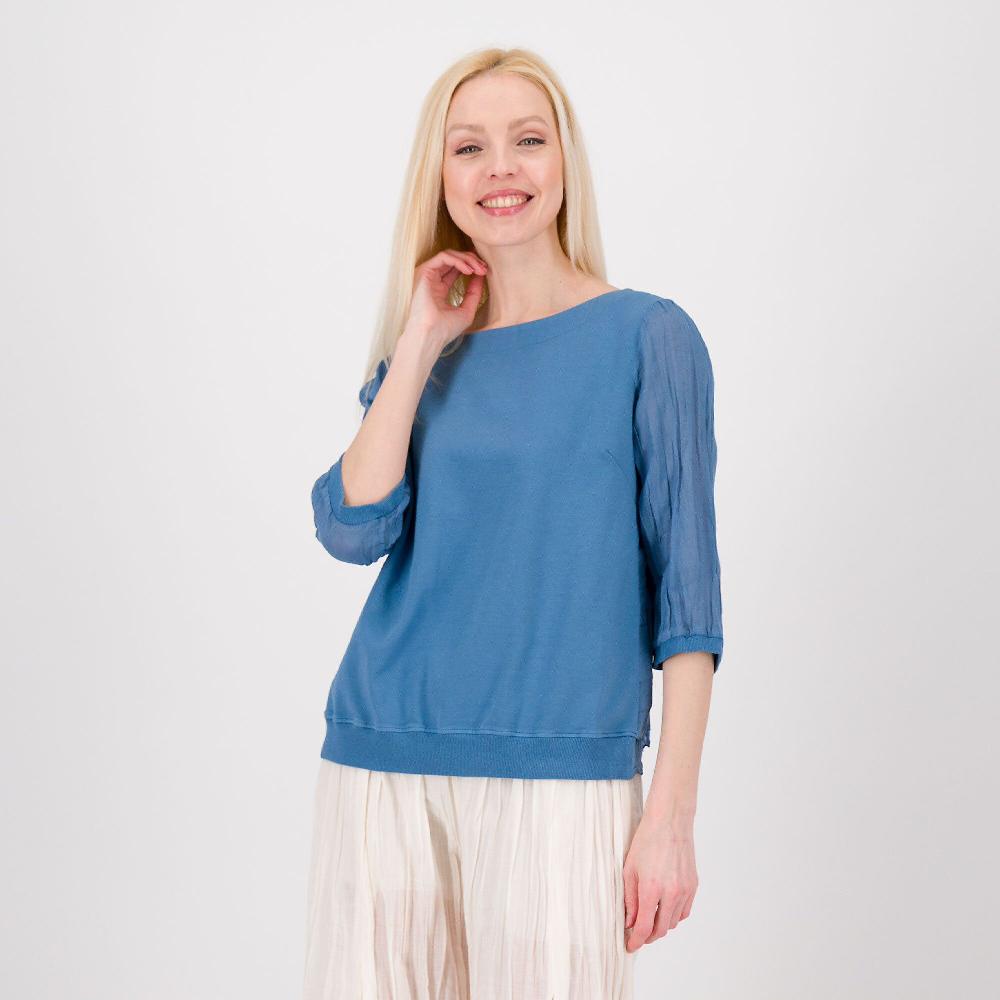 QVC Colour Lab Felpa in cotone stretch e mussola di cotone