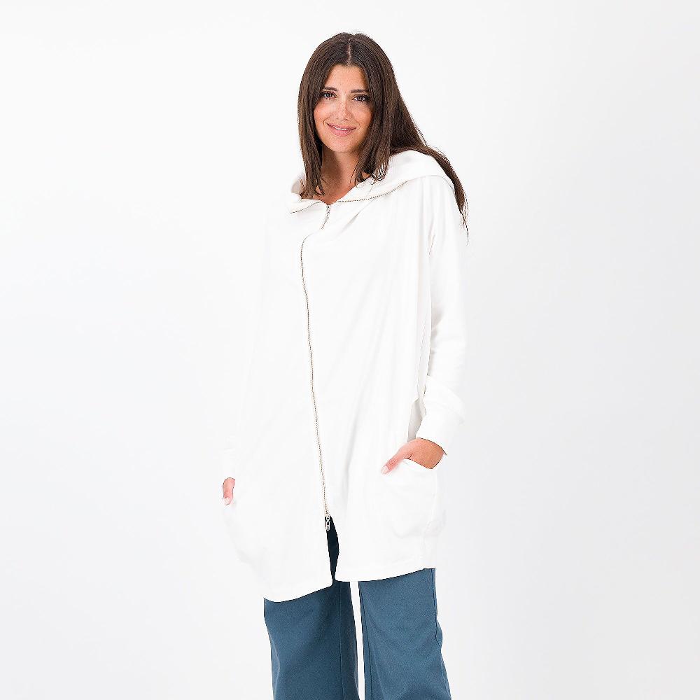 QVC Colour Lab Felpa over con cappuccio full zip e tasche