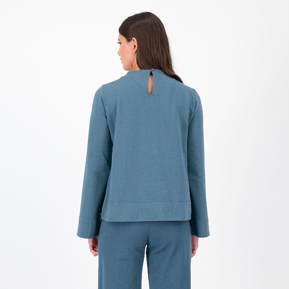 QVC Colour Lab Felpa Svasata In Cotone Stretch Collo A Cratere