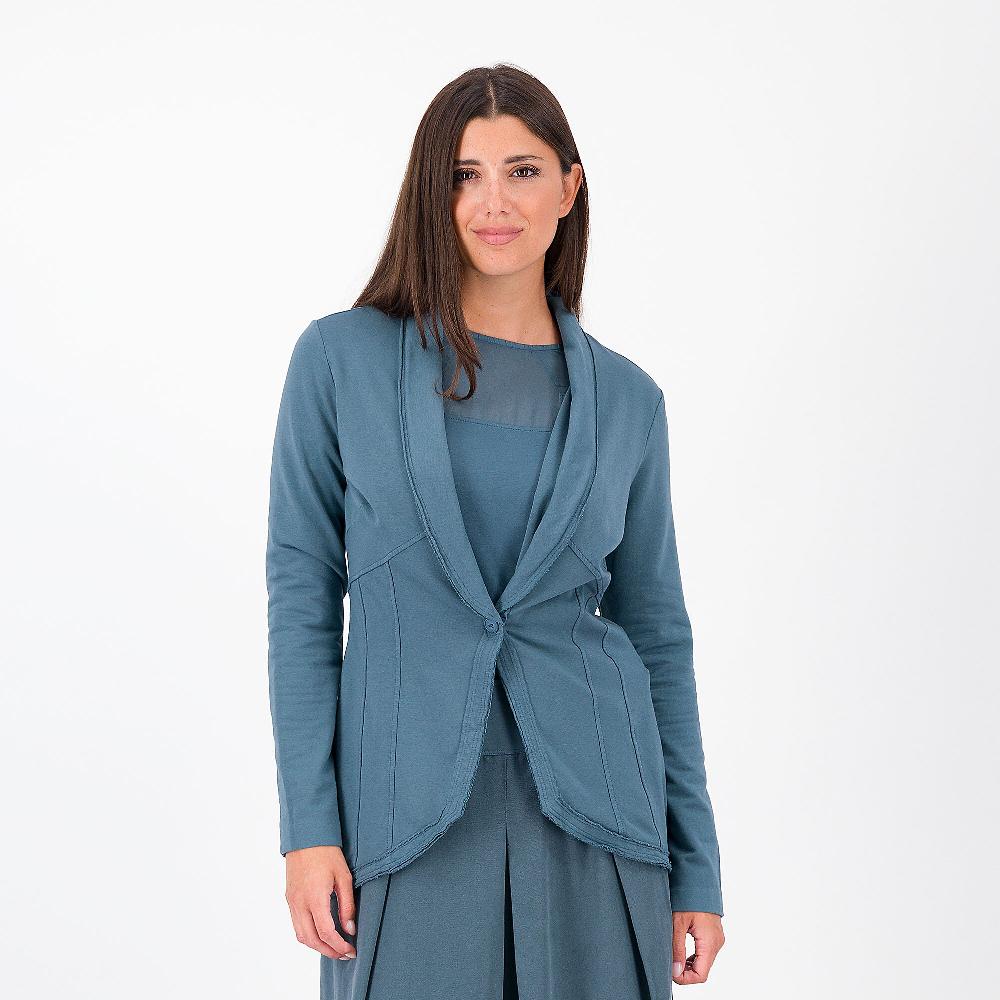 QVC Colour Lab Giacca in felpa di cotone elasticizzata