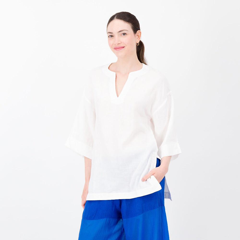 QVC Colour Lab Maglia in cotone con scollo a goccia e manica 3/4