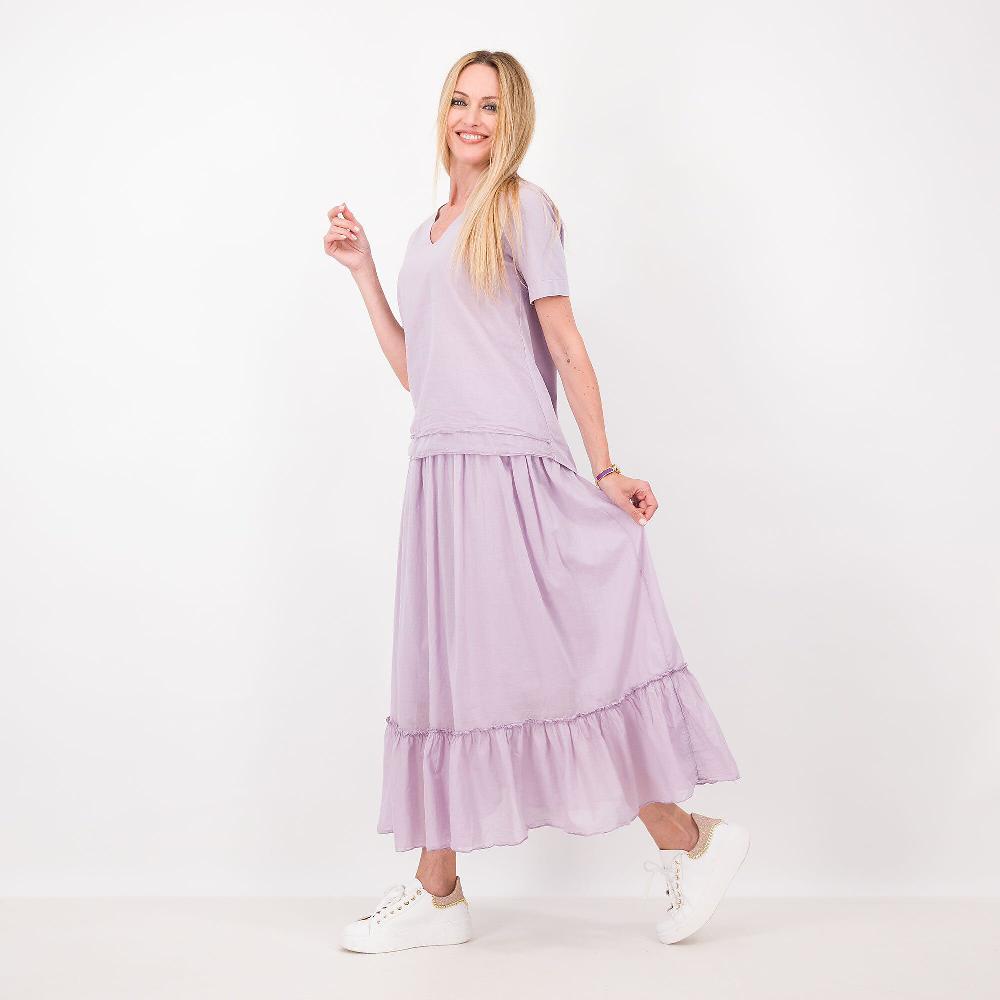 QVC Colour Lab Maglia In Jersey E Popeline Di Cotone Davanti In Mussola Made In Italy
