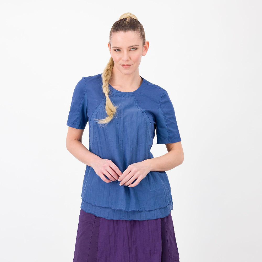 QVC Colour Lab Maglia in mussola Inserti in jersey Manica corta raglan Made in Italy