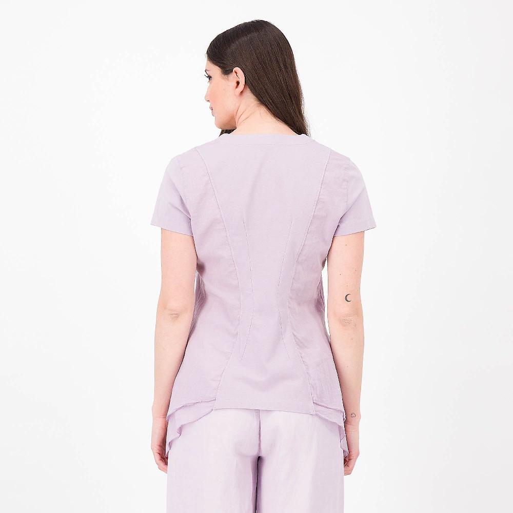 QVC Colour Lab Maglia Scollo V In Jersey Di Cotone Inserti In Mussola Made In Italy