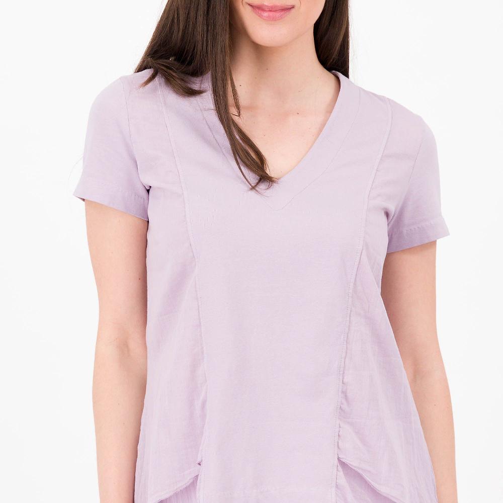 QVC Colour Lab Maglia Scollo V In Jersey Di Cotone Inserti In Mussola Made In Italy