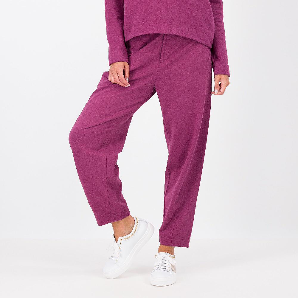 QVC Colour Lab Pantaloni a carota in felpa e jersey di cotone