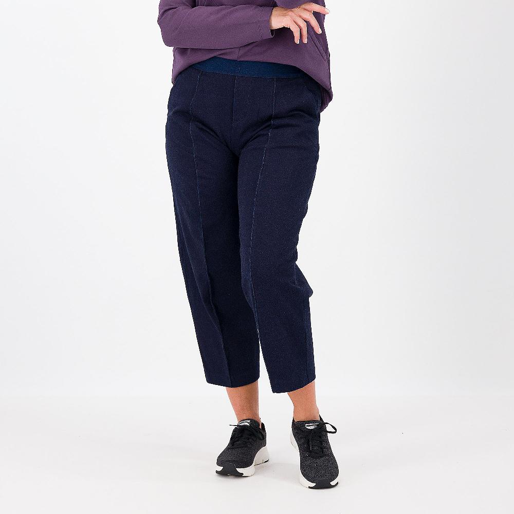 QVC Colour Lab Pantaloni a carota in felpa effetto denim