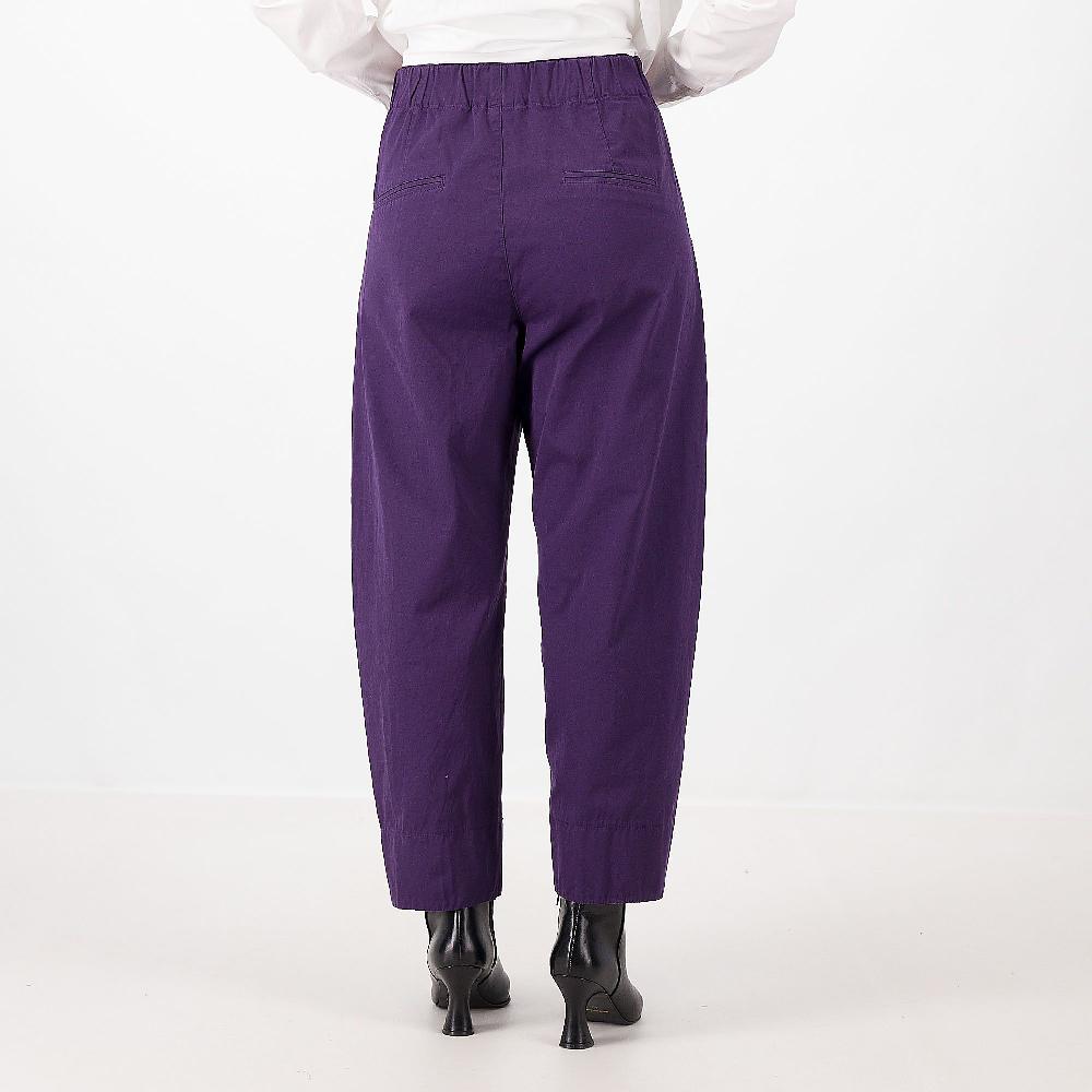 QVC Colour Lab Pantaloni A Carota In Gabardina Di Cotone Con Pieghe