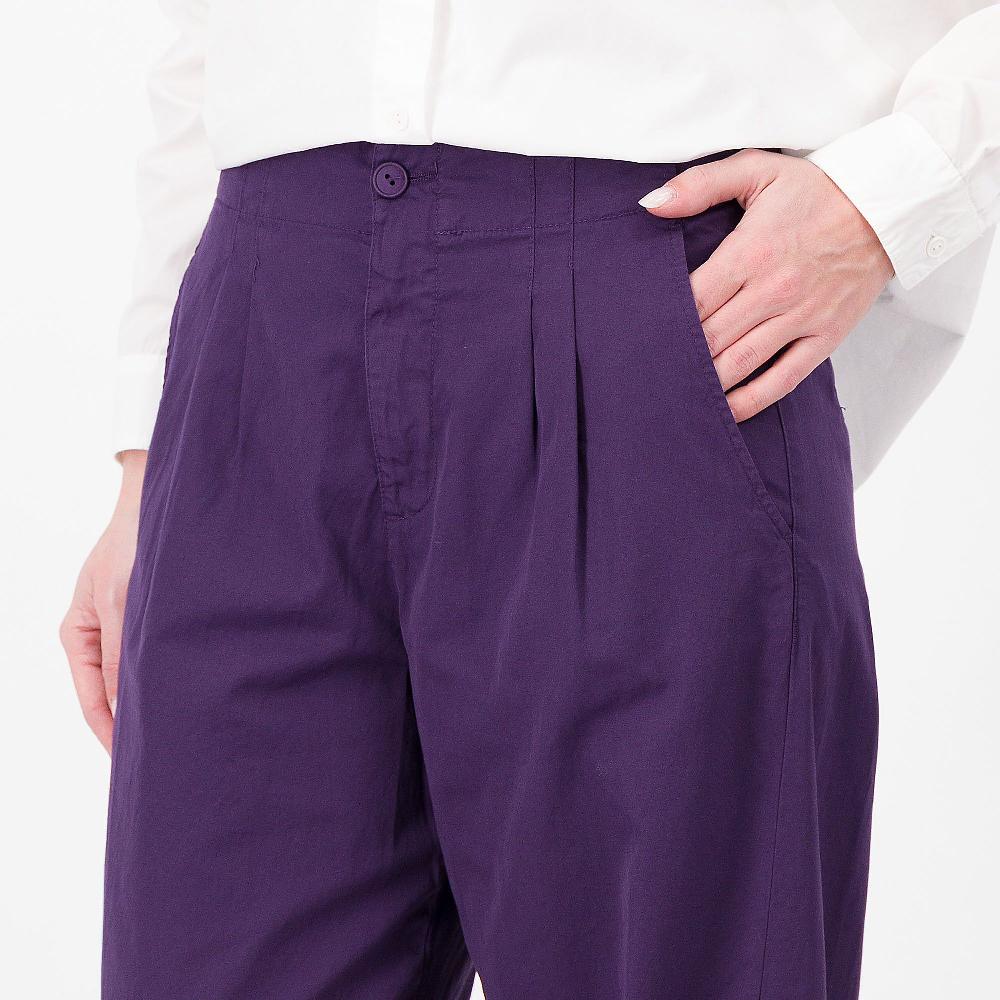 QVC Colour Lab Pantaloni A Carota In Gabardina Di Cotone Con Pieghe