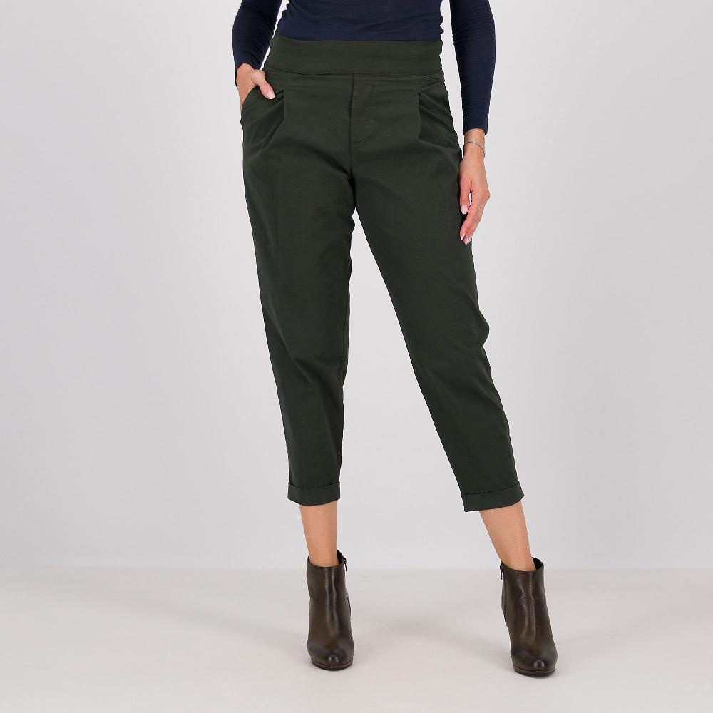 QVC Colour Lab Pantaloni a carota in gabardina raso di cotone