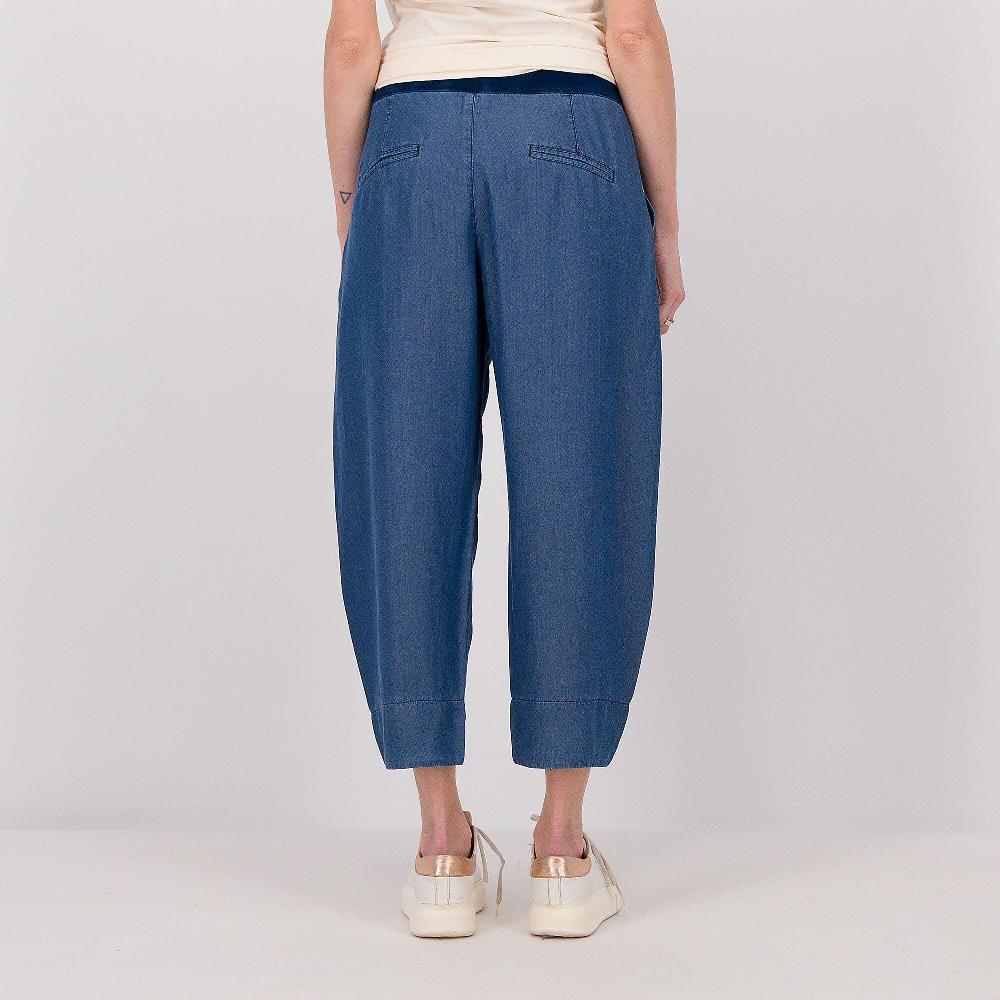 QVC Colour Lab Pantaloni A Carota In Tessuto Lyocell Denim