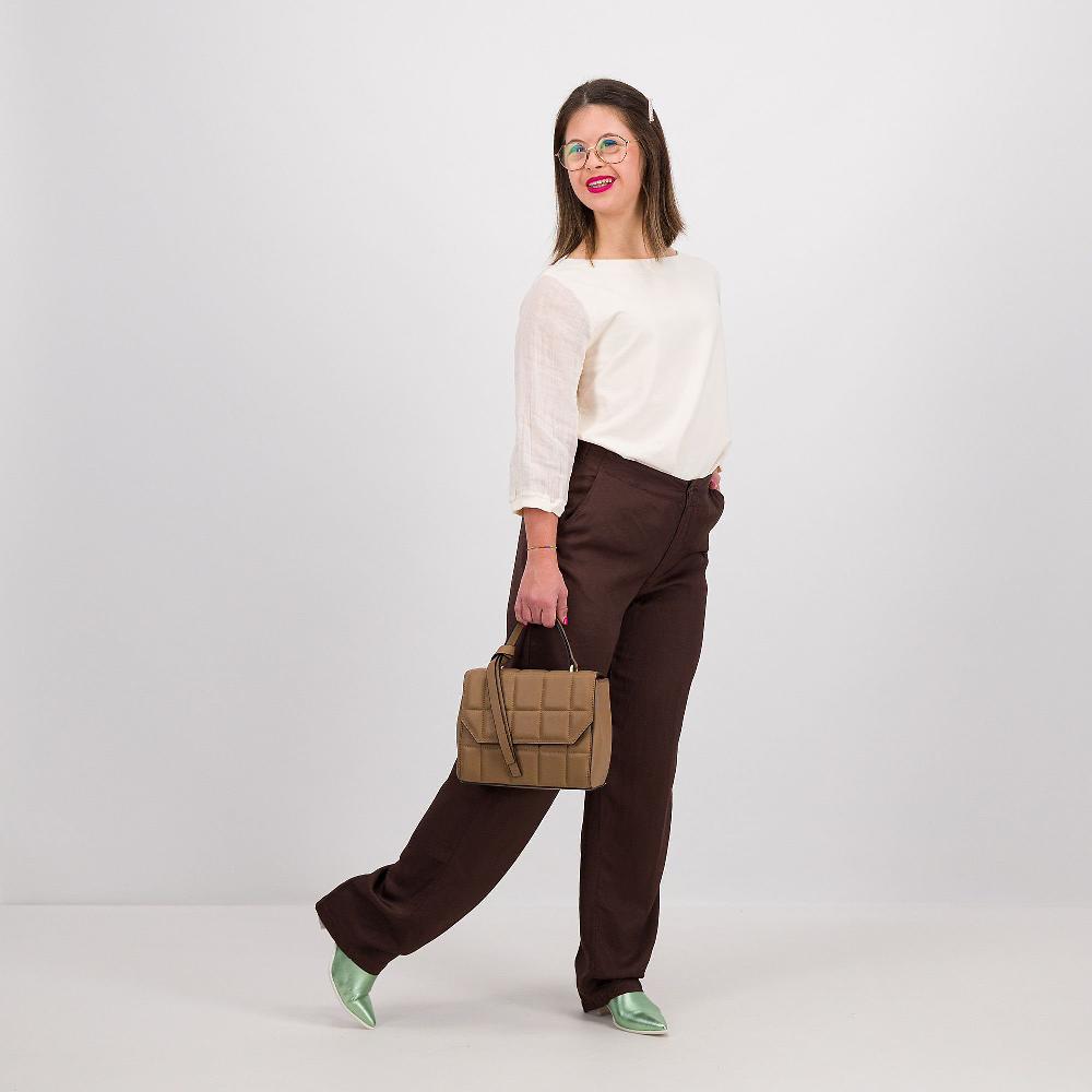 QVC Colour Lab Pantaloni A Carota In Twill Di Viscosa Con Lino