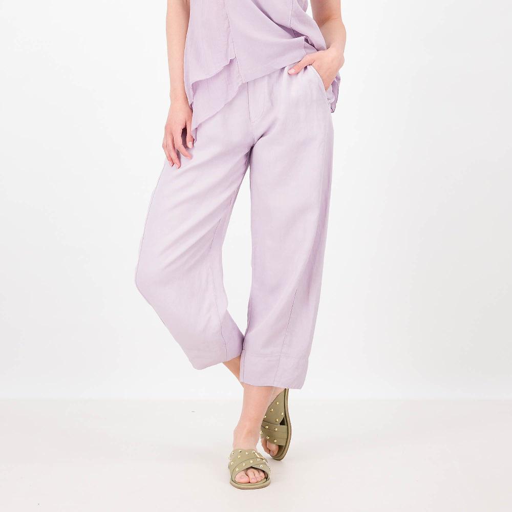 QVC Colour Lab Pantaloni a carota Twill lino e viscosa Tagli ergonomici Made in Italy