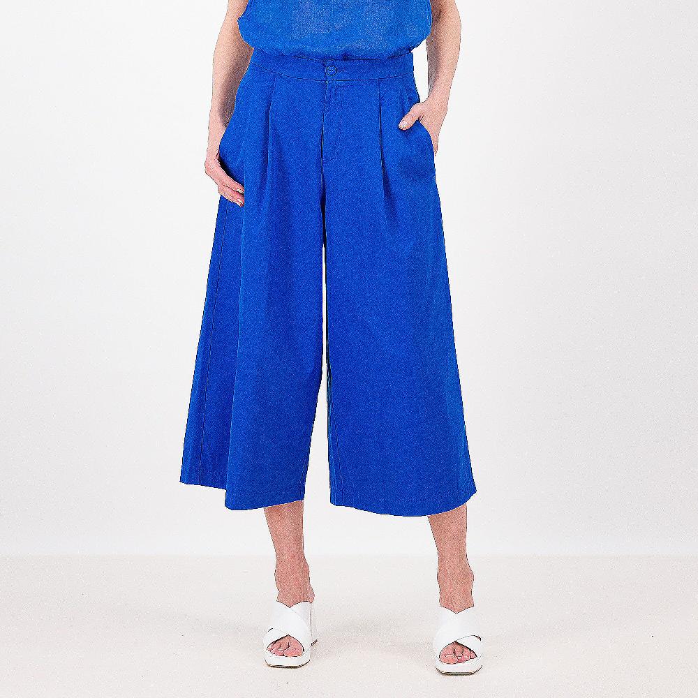 QVC Colour Lab Pantaloni Ampi In Gabardina E Mussola Lunghezza Caviglia Made In Italy