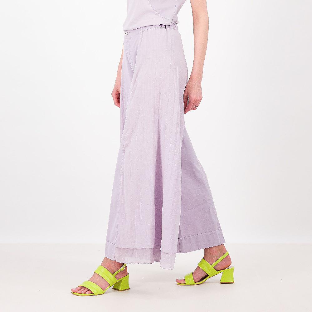 QVC Colour Lab Pantaloni ampi in gabardina e mussola Lunghezza caviglia Made in Italy