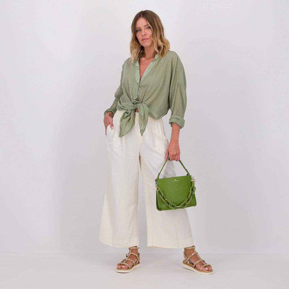 QVC Colour Lab Pantaloni Ampi In Viscosa E Lino Con Coulisse