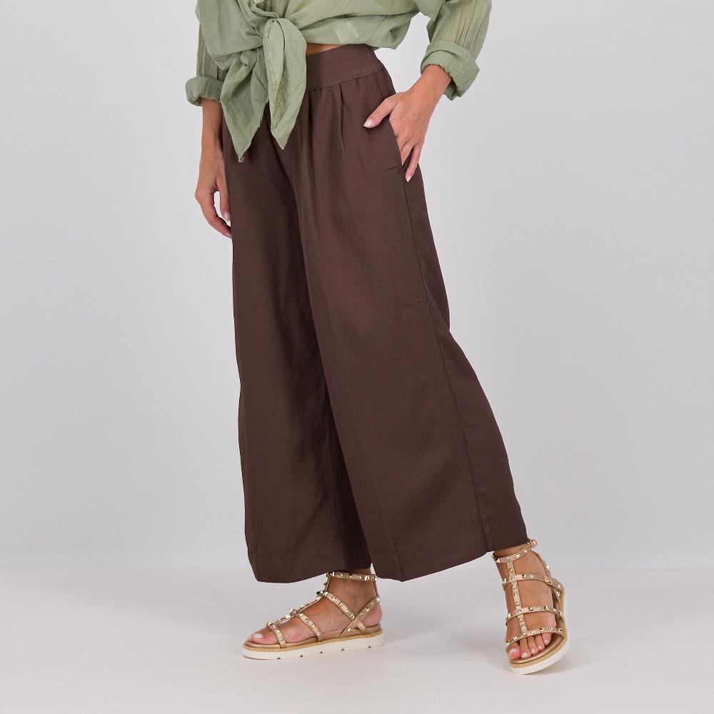QVC Colour Lab Pantaloni ampi in viscosa e lino con coulisse