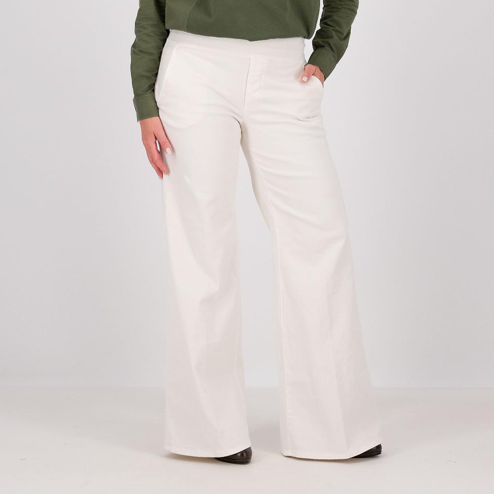 QVC Colour Lab Pantaloni in cotone stretch e jersey con gamba svasata