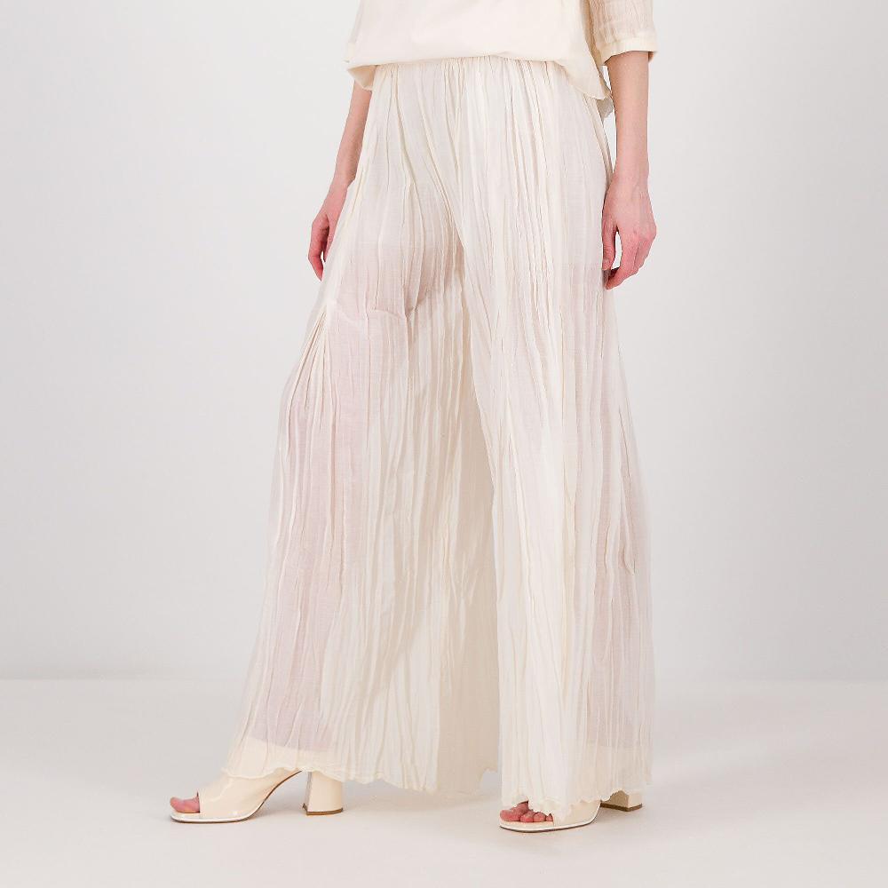 QVC Colour Lab Pantaloni palazzo in mussola e jersey di cotone