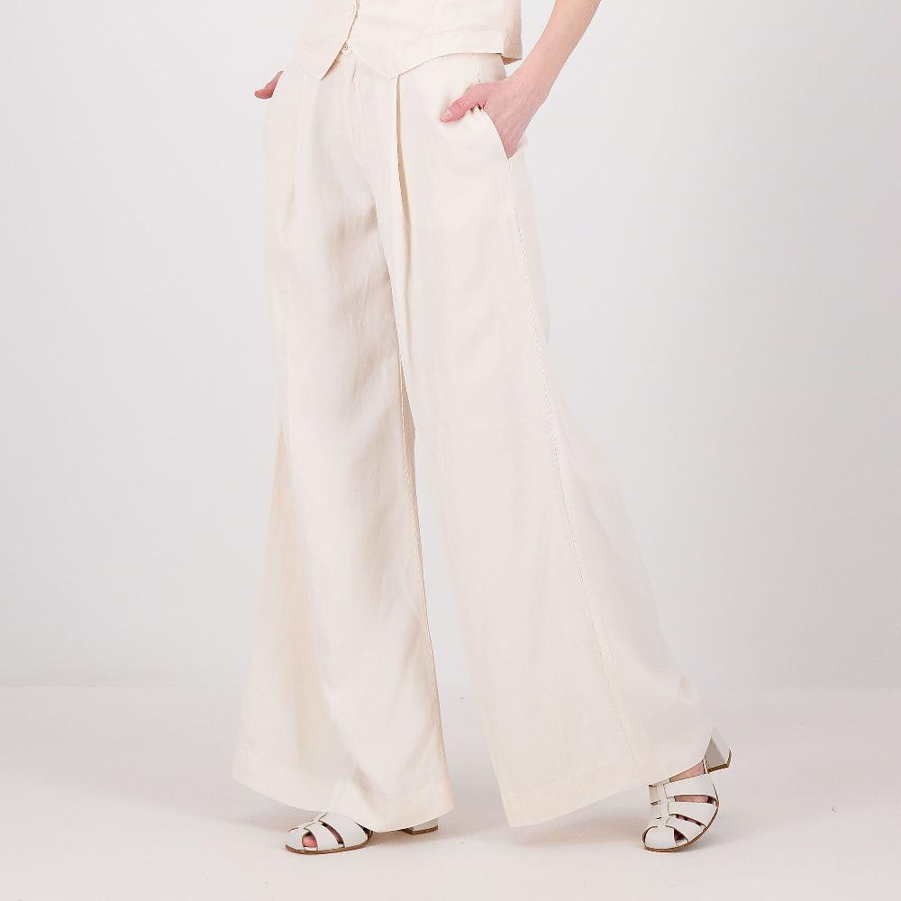 QVC Colour Lab Pantaloni palazzo in viscosa con lino