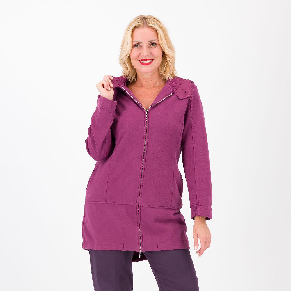 QVC Colour Lab Parka con cappuccio in felpa di cotone garzata