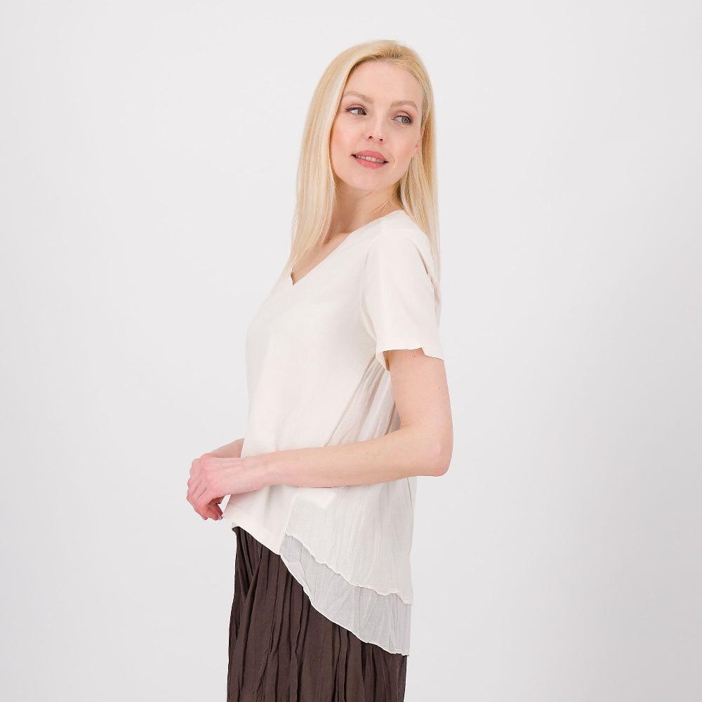 QVC Colour Lab T-shirt A Maniche Corte In Mussola Di Cotone