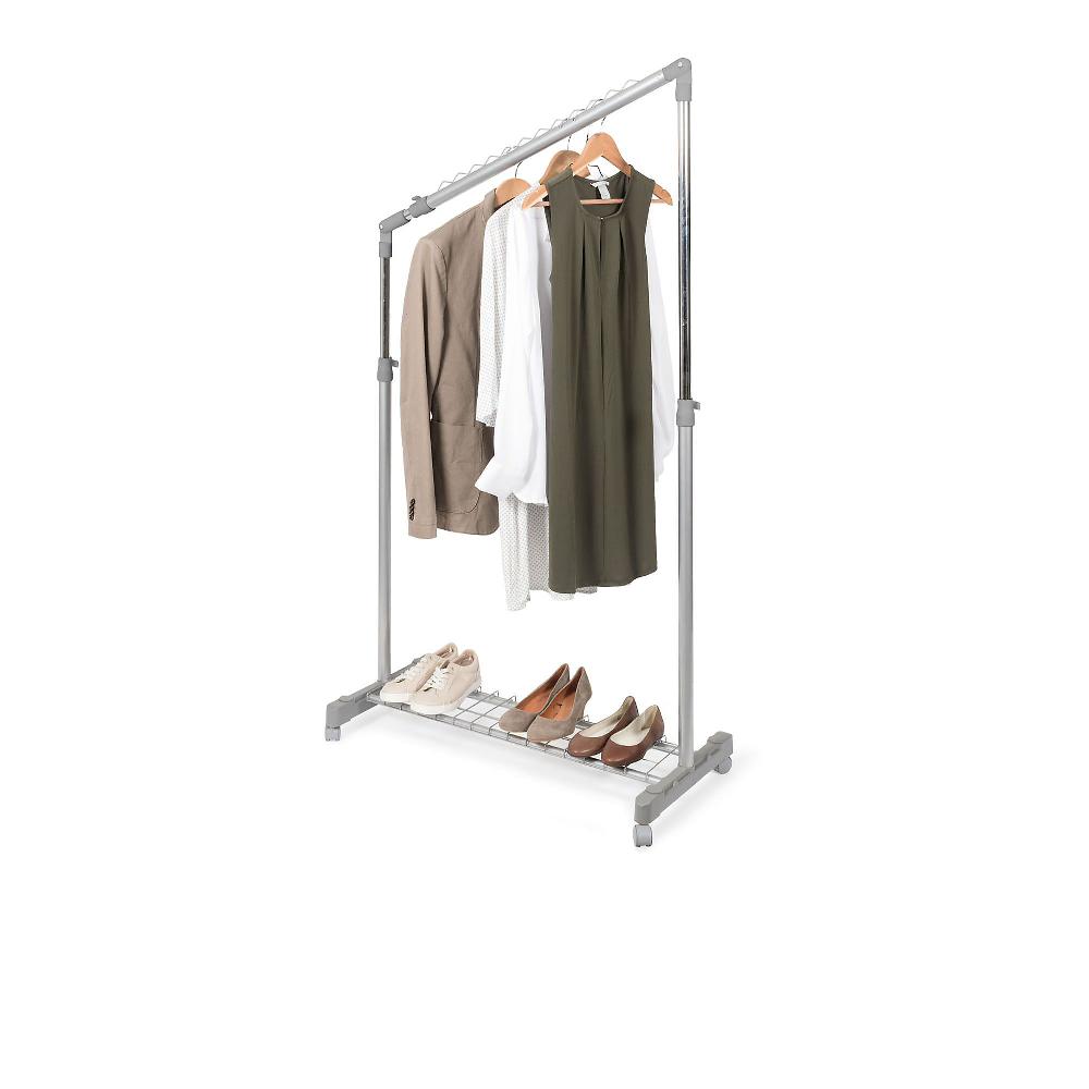 QVC Compactor Appendiabiti Inclinato Con Altezza Regolabile Grigio E Argento Con Rotelle