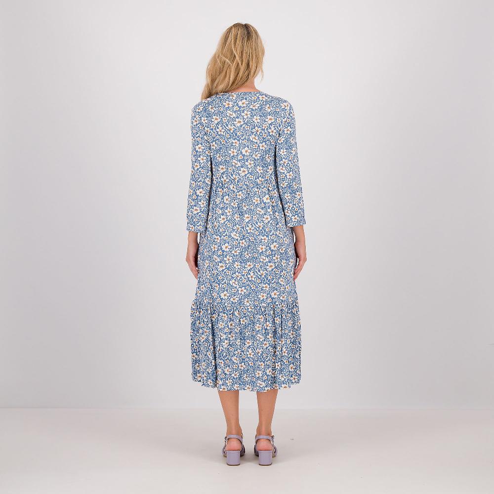 QVC Cuddl Duds Abito Midi In Jersey Di Viscosa Con Balza Arricciata Al Fondo