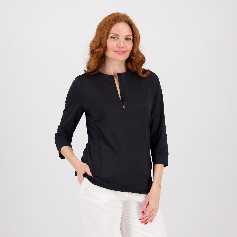 QVC Cuddl Duds Blusa con manica 3/4 e protezione UVA 50+ nel filato