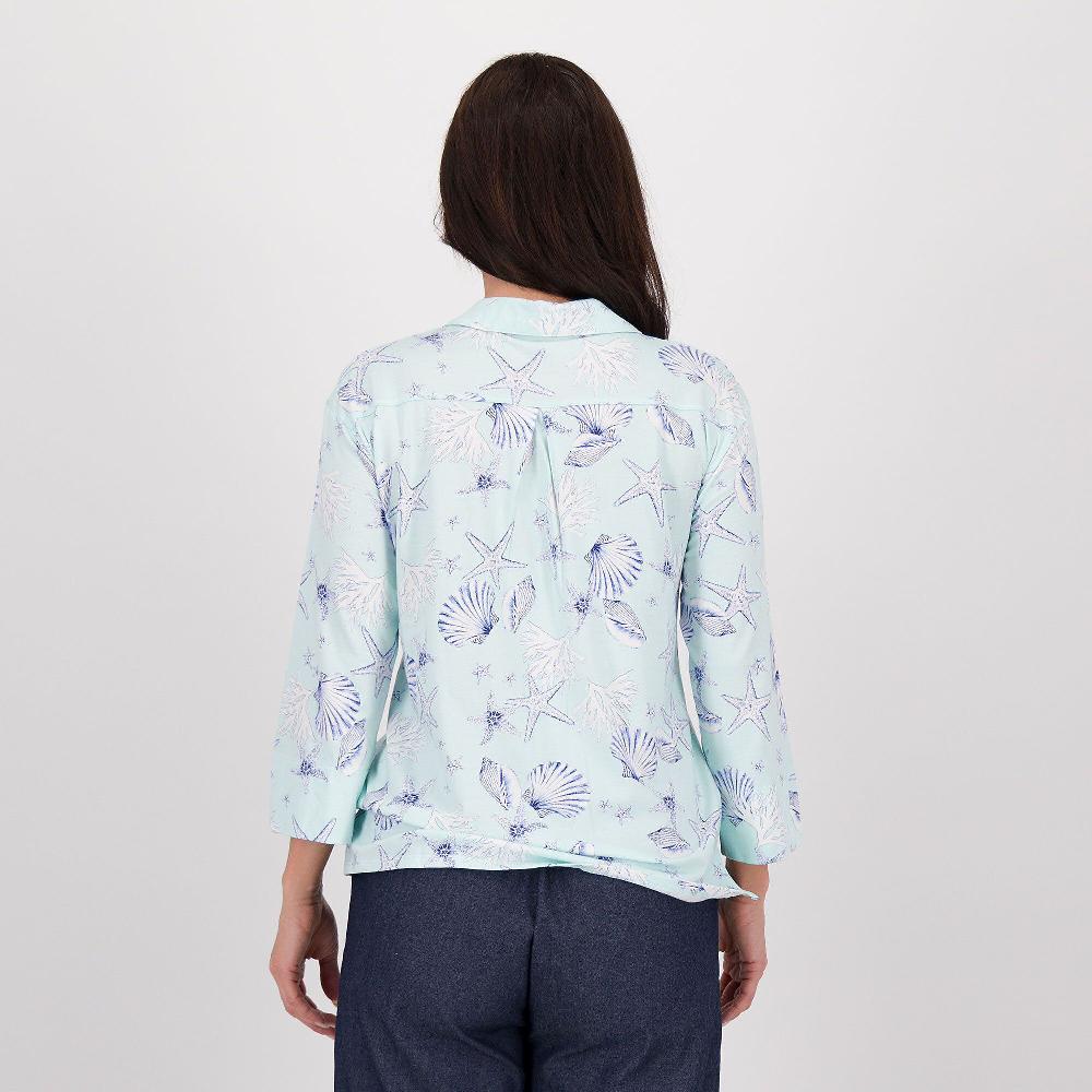 QVC Cuddl Duds Camicia In Cotone E Viscosa Fantasia A Maniche Lunghe