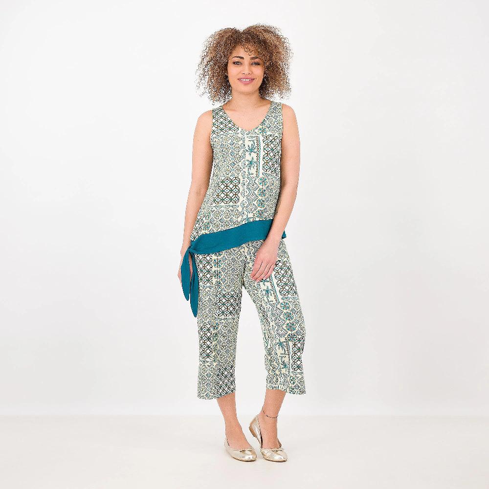 QVC Cuddl Duds Canotta spalla larga e pantaloni cropped