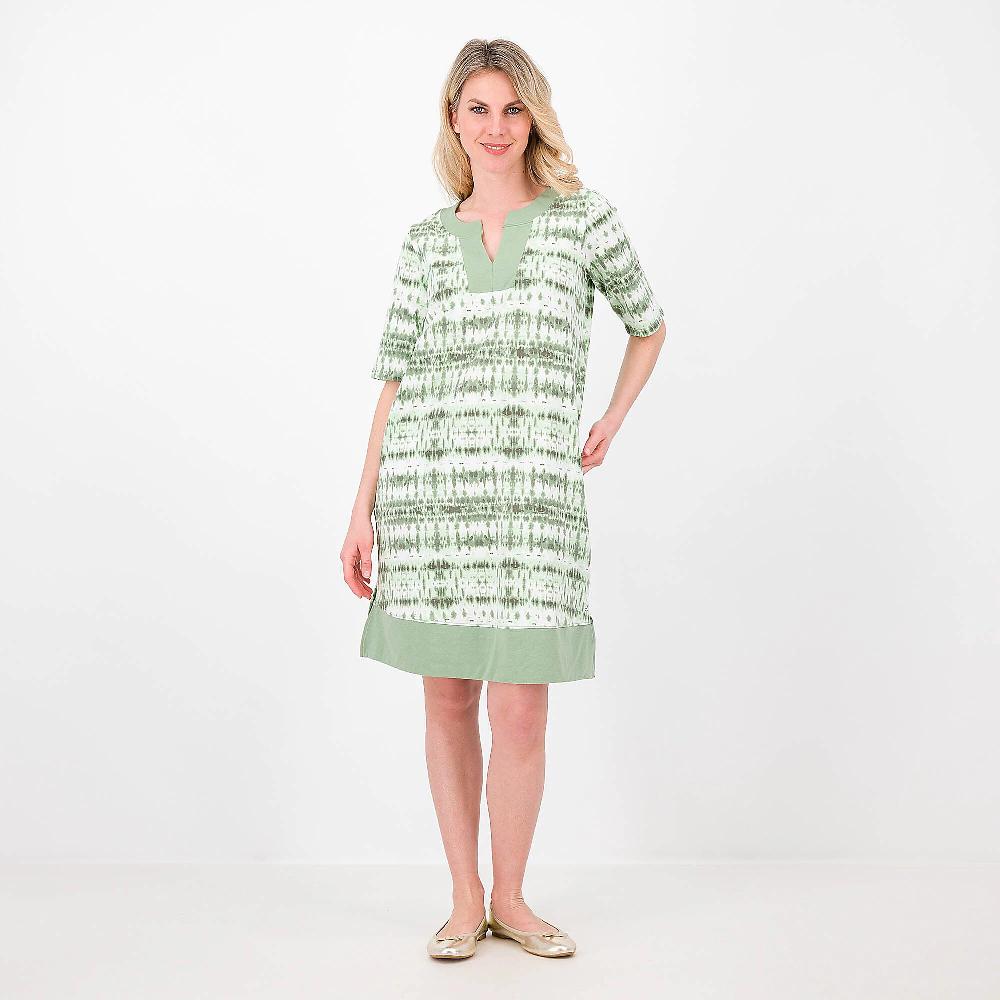 QVC Cuddl Duds Kaftano fantasia Misto cotone Scollo a V Maniche 3/4
