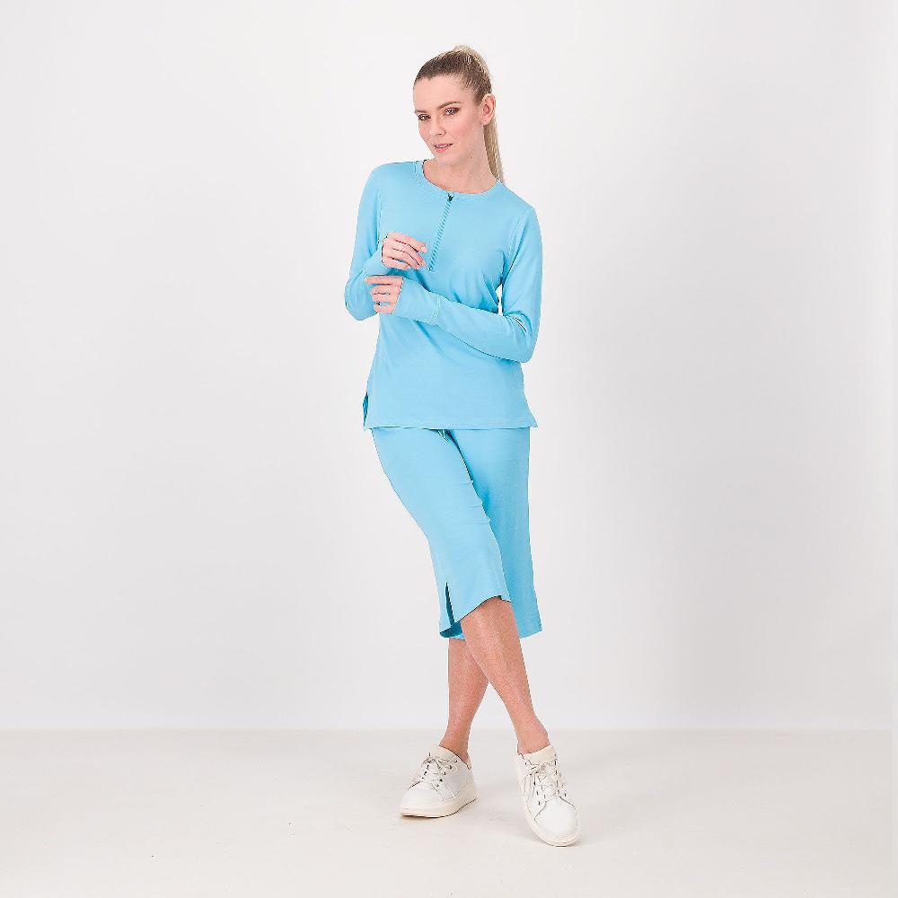 QVC Cuddl Duds Maglia Girocollo A Maniche Lunghe Con Zip Allo Scollo