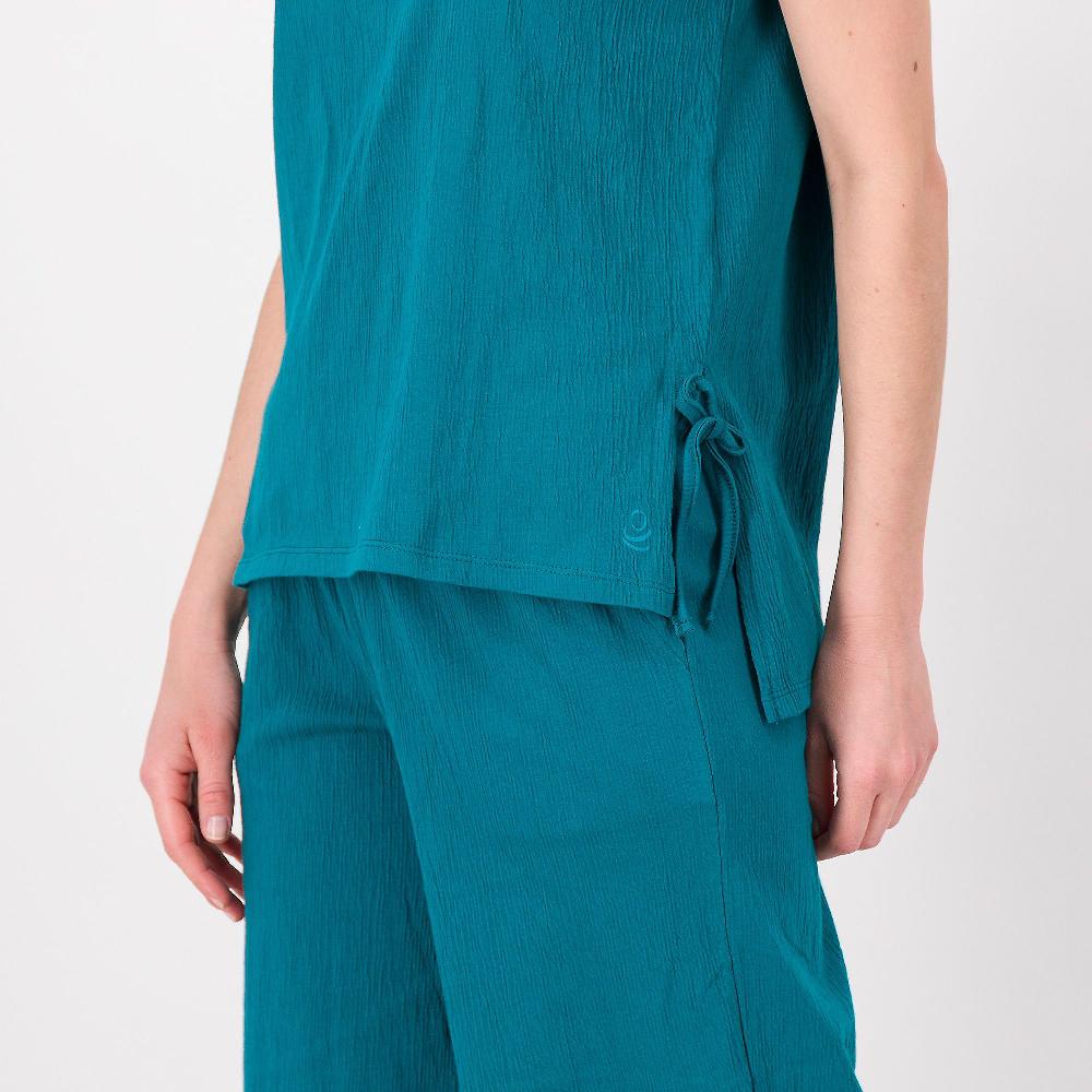 QVC Cuddl Duds Maglia Manica Corta Con Nodi Al Fondo